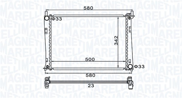 Radiator, engine cooling - 350213152600 MAGNETI MARELLI