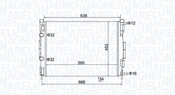 Radiatore, Raffreddamento motore - 350213153500 MAGNETI MARELLI