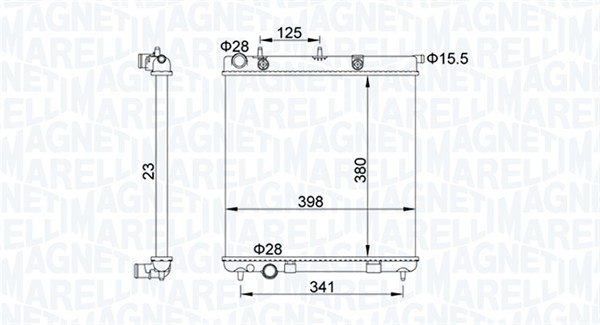 Radiator, engine cooling - 350213153700 MAGNETI MARELLI