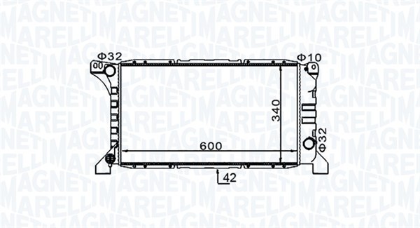 Radiator, engine cooling - 350213154200 MAGNETI MARELLI