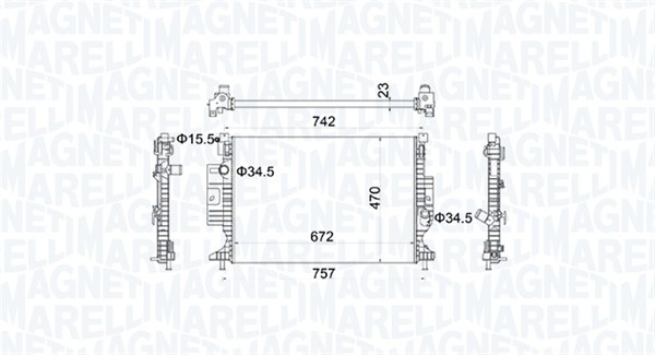 Radiatore, Raffreddamento motore - 350213155300 MAGNETI MARELLI