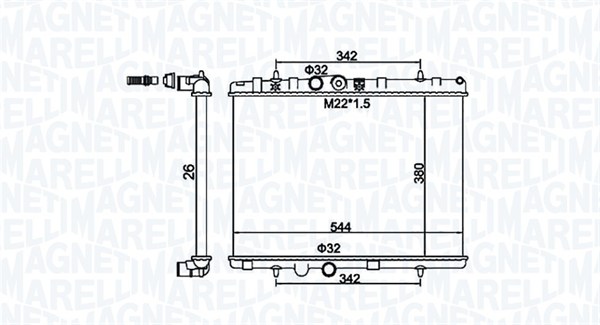 Radiatore, Raffreddamento motore - 350213156100 MAGNETI MARELLI