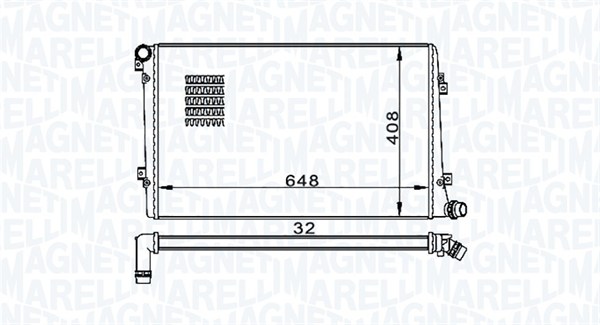 Radiatore, Raffreddamento motore - 350213157300 MAGNETI MARELLI