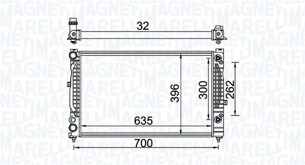 Radiator, engine cooling - 350213157600 MAGNETI MARELLI