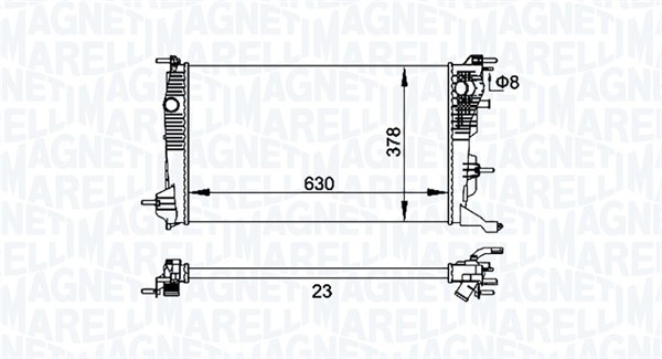 Radiatore, Raffreddamento motore - 350213158300 MAGNETI MARELLI