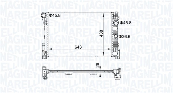 radiatorius, variklio aušinimas - 350213161300 MAGNETI MARELLI