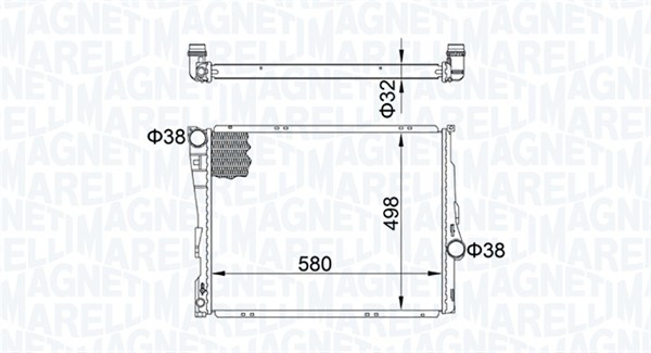 Radiator, engine cooling - 350213163600 MAGNETI MARELLI