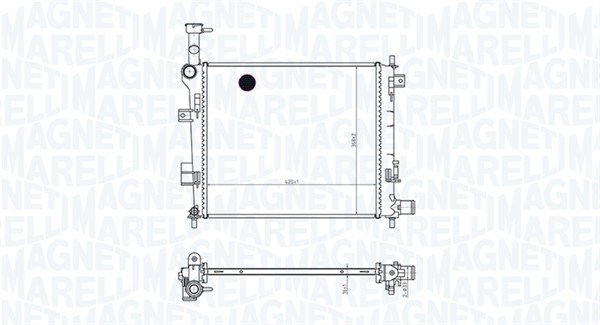 Radiatore, Raffreddamento motore - 350213165400 MAGNETI MARELLI