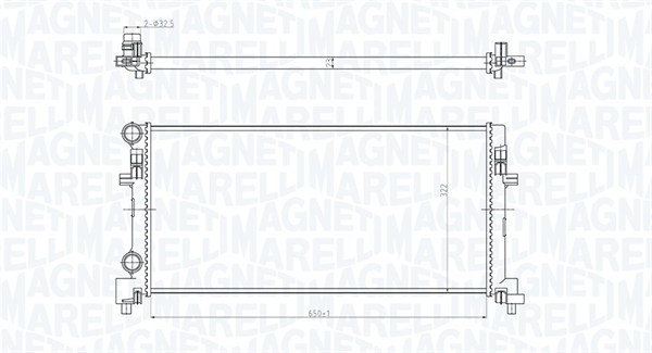Radiator, engine cooling - 350213166200 MAGNETI MARELLI