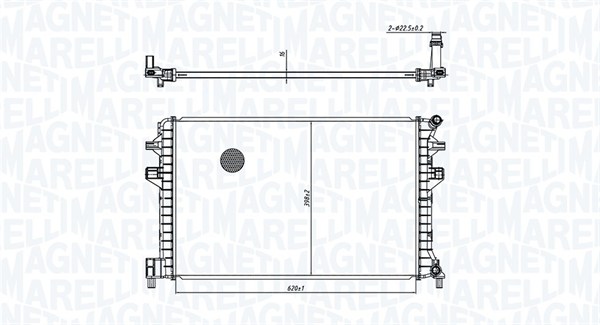 Radiator, engine cooling - 350213166300 MAGNETI MARELLI