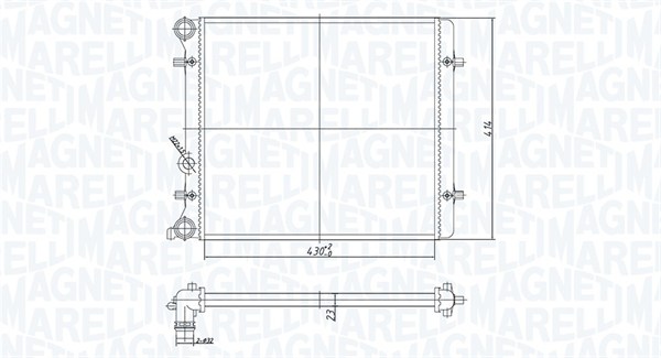 Radiator, engine cooling - 350213166700 MAGNETI MARELLI
