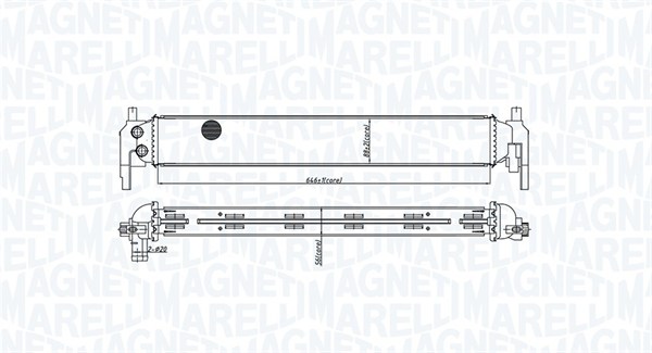 Radiatore, Raffreddamento motore - 350213166800 MAGNETI MARELLI