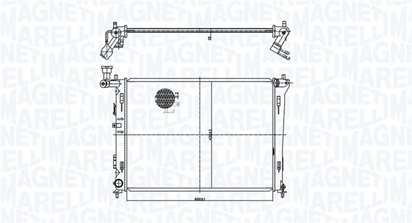 Radiator, engine cooling - 350213168100 MAGNETI MARELLI