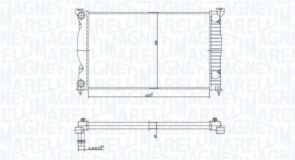 Radiator, engine cooling - 350213168200 MAGNETI MARELLI