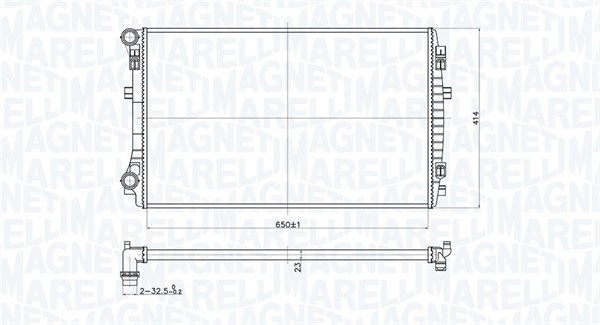 Radiatore, Raffreddamento motore - 350213173400 MAGNETI MARELLI