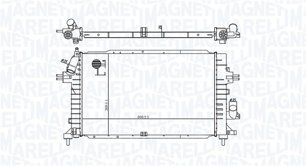 Radiator, engine cooling - 350213176100 MAGNETI MARELLI
