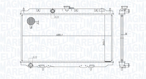 Радиатор, охлаждение двигателя - 350213176200 MAGNETI MARELLI