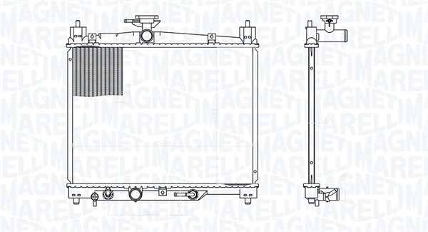 Radiator, engine cooling - 350213176300 MAGNETI MARELLI