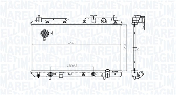 Radiator, engine cooling - 350213178200 MAGNETI MARELLI