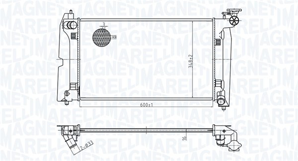 Radiator, engine cooling - 350213178300 MAGNETI MARELLI