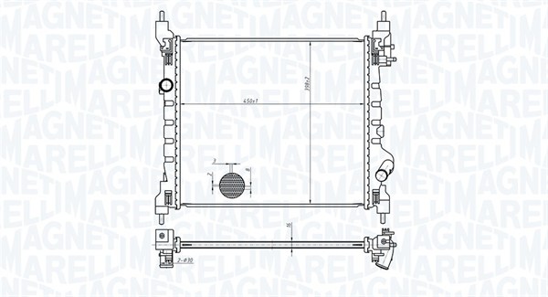 Radiator, engine cooling - 350213178800 MAGNETI MARELLI