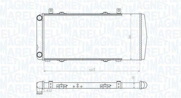 Radiator, engine cooling - 350213180100 MAGNETI MARELLI