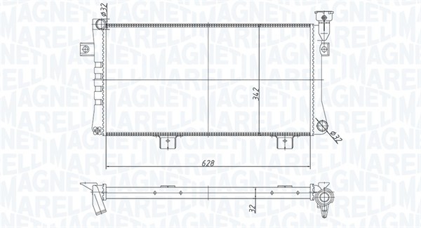 Radiator, engine cooling - 350213180600 MAGNETI MARELLI