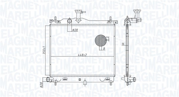 Radiatore, Raffreddamento motore - 350213182900 MAGNETI MARELLI