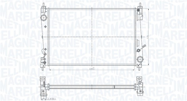 Radiator, engine cooling - 350213184300 MAGNETI MARELLI