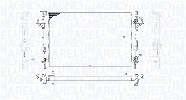Radiatore, Raffreddamento motore - 350213185800 MAGNETI MARELLI