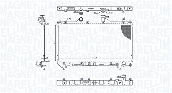 radiatorius, variklio aušinimas - 350213186200 MAGNETI MARELLI