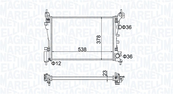 Radiatore, Raffreddamento motore - 350213186700 MAGNETI MARELLI