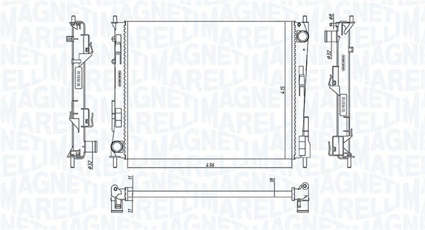 Radiatore, Raffreddamento motore - 350213186800 MAGNETI MARELLI