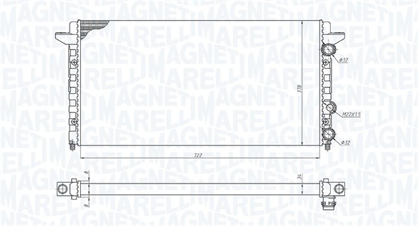 Radiator, engine cooling - 350213189200 MAGNETI MARELLI