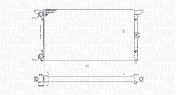 Radiator, engine cooling - 350213190100 MAGNETI MARELLI