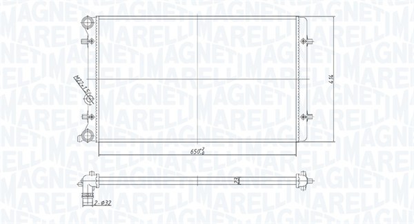 Радиатор, охлаждение двигателя - 350213190800 MAGNETI MARELLI