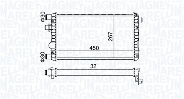 Radiatore, Raffreddamento motore - 350213191300 MAGNETI MARELLI