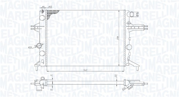 Radiatore, Raffreddamento motore - 350213192400 MAGNETI MARELLI