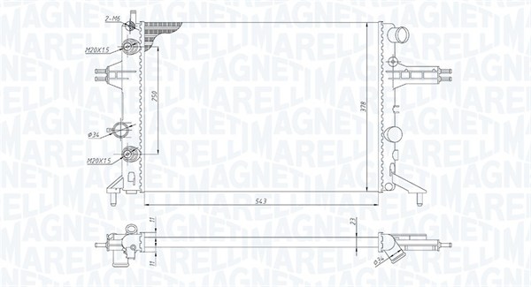 Radiatore, Raffreddamento motore - 350213192800 MAGNETI MARELLI