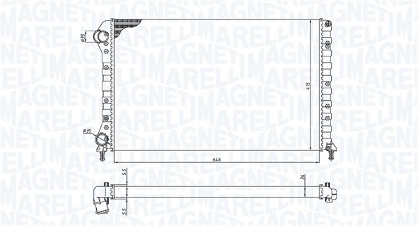 Radiator, engine cooling - 350213194400 MAGNETI MARELLI