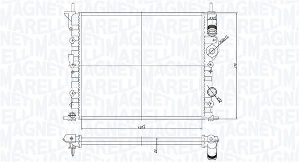 Radiatore, Raffreddamento motore - 350213194700 MAGNETI MARELLI