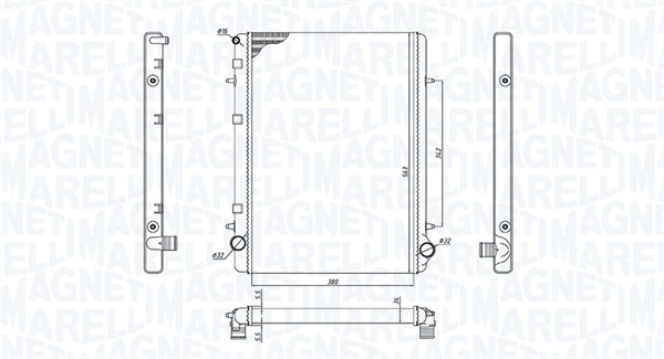 Radiatore, Raffreddamento motore - 350213195900 MAGNETI MARELLI