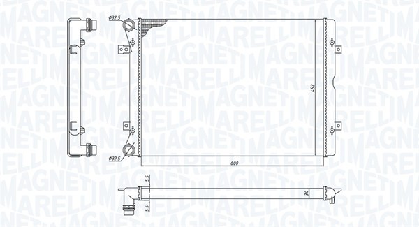Radiator, engine cooling - 350213196100 MAGNETI MARELLI