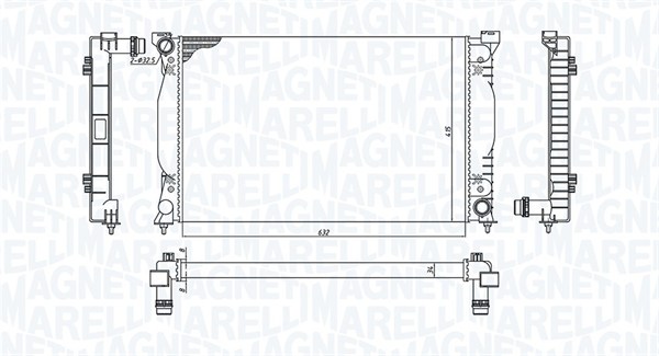 Radiator, engine cooling - 350213196700 MAGNETI MARELLI