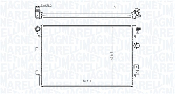 Radiator, engine cooling - 350213196800 MAGNETI MARELLI