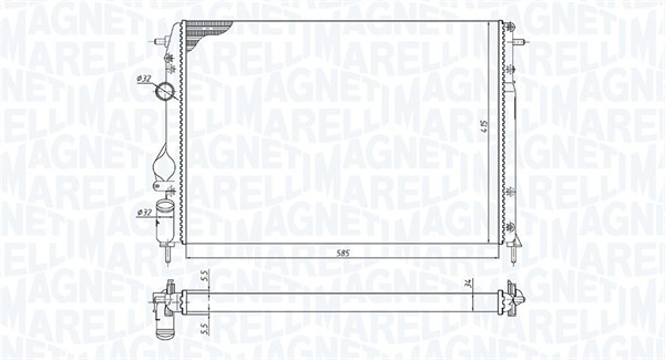 Radiatore, Raffreddamento motore - 350213198500 MAGNETI MARELLI