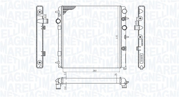 Radiator, engine cooling - 350213198700 MAGNETI MARELLI