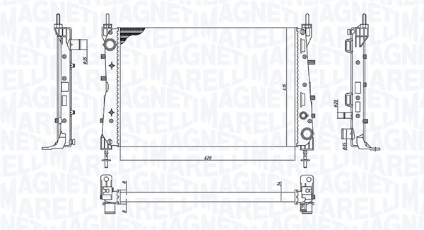 Radiatore, Raffreddamento motore - 350213199100 MAGNETI MARELLI