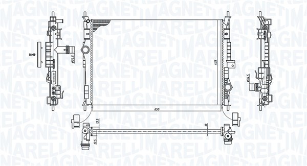 Radiator, engine cooling - 350213199600 MAGNETI MARELLI