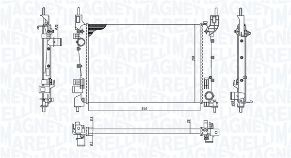 Radiatore, Raffreddamento motore - 350213200400 MAGNETI MARELLI